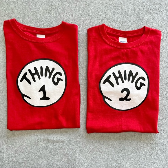 Thing 1 and Thing 2 Shirts Youth Large Shirts - Picture 1 of 14